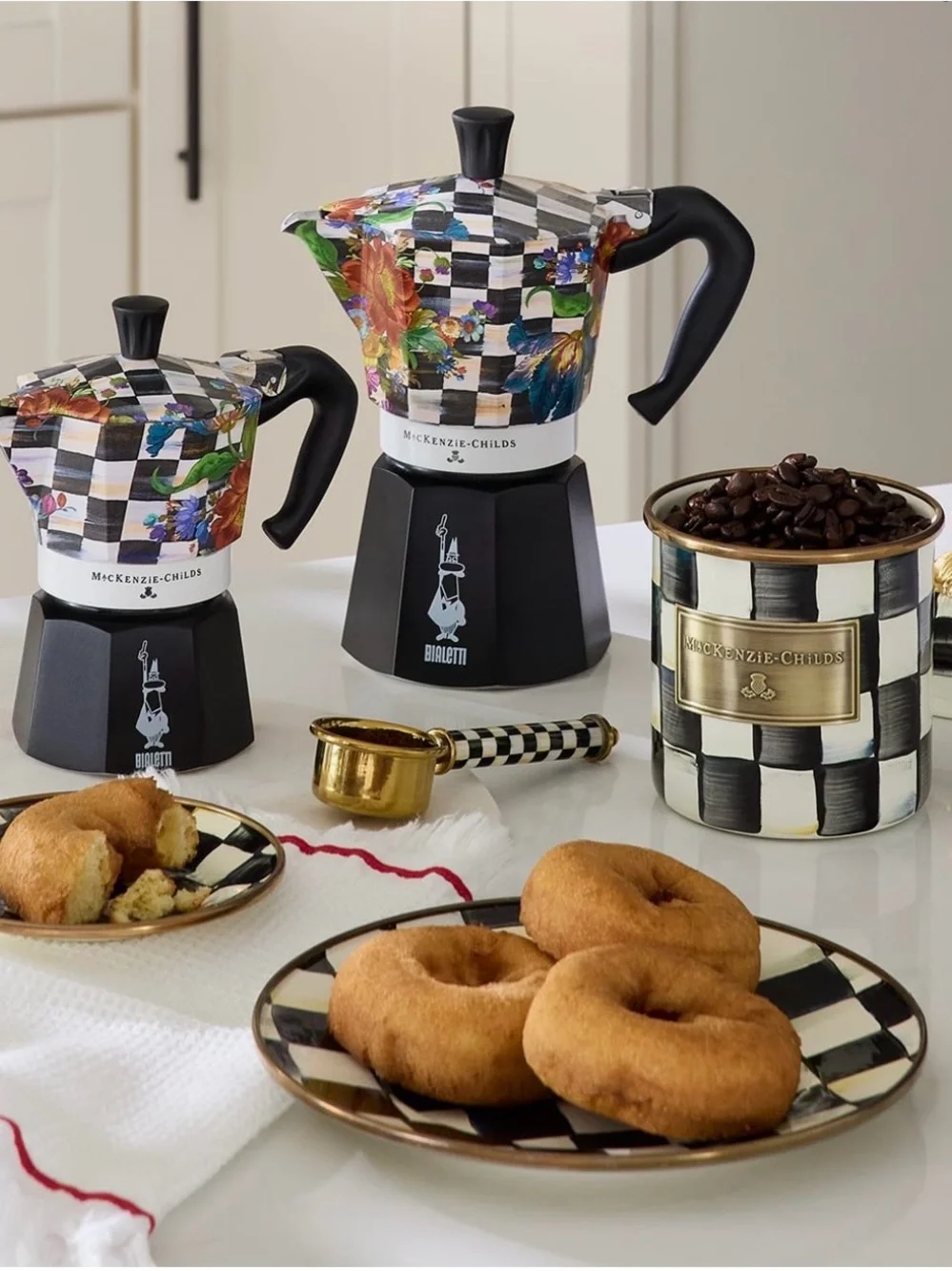 NEW! Mackenzie-Childs Courtly Check Demi Canister